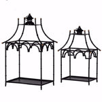 Benzara Hand Crafted Metal Frame Candle Lantern, Set of 2, Black