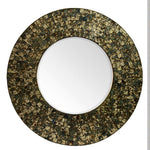 Benzara Antique Round Mosaic Patterned Mirror, Multicolor