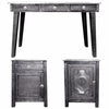 Benzara 3 Piece of Traditional Style Wooden Console Table with Desk, Gray