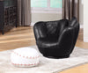 Benzara All Star 2 Piece Pack Chair & Ottoman,Baseball  Black and White