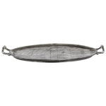 Benzara Aluminum Cafe Oval Platter, Gray