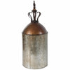 Benzara Antique Style Glass and Metal Lidded Canister Jar, Gray And Copper