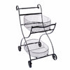 Benzara Well Designed Metal Utility Cart & Stand, Black