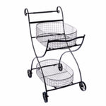 Benzara Well Designed Metal Utility Cart & Stand, Black