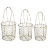 Benzara Metal Wire Mesh Storage Basket, Set of 3, Brown