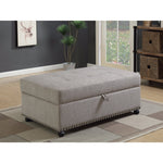 Benzara Classy Dove Gray Sleeper Ottoman