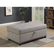 Benzara Classy Dove Gray Sleeper Ottoman