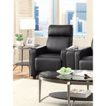 Benzara Modern Theater Seating Push Back Recliner, Black