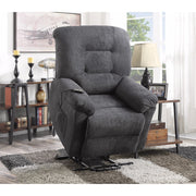 Benzara Splendid Gray Upholstery Power Lift Recliner