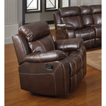 Benzara Marvelous Glider Recliner With Pillow Arms, Brown