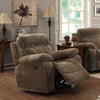 Benzara Attractive Glider Recliner with Pillow Arms, Brown
