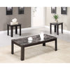 Benzara Impressive 3 Piece Occasional Table Set with Marble Top, Black