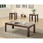 Benzara Solid Modern Style 3 Piece Occasional Table Set, Brown