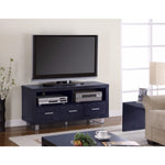 Benzara Magnificent Black Contemporary TV Console with Shelves and Drawers
