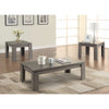 Benzara Enormous 3 Piece Weathered Gray Occasional Table Set