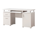 Benzara Elegant white Computer Desk with Efficient Storage