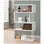 Benzara Fantastic Glossy White Wooden Bookcase