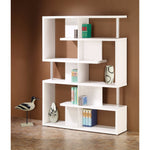 Benzara Splendid White Bookcase with Chrome Support Beams