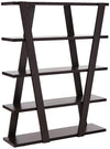 Benzara Exceptional  Bookcase with Inverted Supports and Open Shelves, Brown