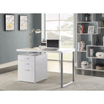 Benzara Superb White Office Desk with Reversible Set Up