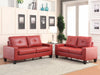 Benzara Fashionable Sofa & Loveseat, Red