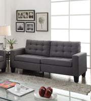 Benzara Dashing Sofa in Gray Linen Fabric