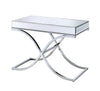 Benzara Sophisticated Sofa Table, Mirrored Top & Chrome (Silver)