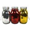 Benzara Assortment of 3 Dazzling Glass Jar with Led Copper Wire, Multicolor