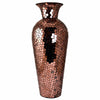 Benzara Exotic  Metal Vase With  Mosaic Motif, Copper