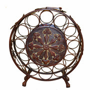 Benzara Traditional Style Metal Wine Rack, Brown