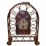 Benzara Traditional Style Metal Wine Rack, Bronze