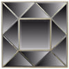Benzara Sophisticated Square Wooden Framed Mirror, Gray
