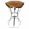 Benzara Sturdy Octagonal Steel & Wooden Table, Brown