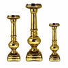 Benzara Vivacious 3 Piece Glass  Candle Holder,  Gold