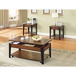 Benzara Stylish Coffee Table with Lift Top, Brown Oak & Black