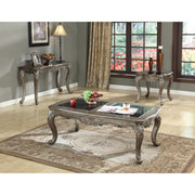 Benzara Enchanting Coffee Table with Granite, Black & Brown