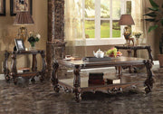 Benzara Traditional Style Wooden Coffee Table with Scrolled Legs, Cherry Brown