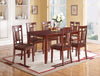 Benzara Amiable Wooden Dining Table With Rectangular Top, Cherry