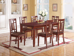 Benzara Amiable Wooden Dining Table With Rectangular Top, Cherry