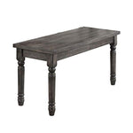 Benzara Rectangular Wooden Dining Table with Turned Legs, Weathered Gray