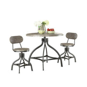 Benzara Beautiful Adjustable Counter Height Set, Gray Oak, 3 Piece Pack