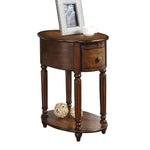 Benzara Alluring Side Table, Dark Oak Brown