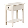Benzara 23" Rectangular Wooden Side Table with 1 Drawer, White