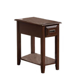 Benzara 23" Rectangular Wooden Side Table with 1 Drawer, Brown