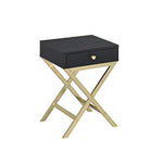 Benzara Stylish Side Table, Black & Gold