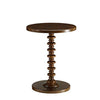 Benzara Astonishing Side Table with Round Top, Walnut