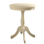 Benzara Astonishing Side Table with Round Top, White