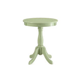 Benzara Astonishing Side Table with Round Top, Light Green