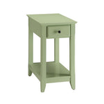 Benzara 23" Rectangular Wooden Side Table with 1 Drawer, Green