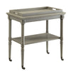 Benzara Wooden Serving Tray Table, Gray